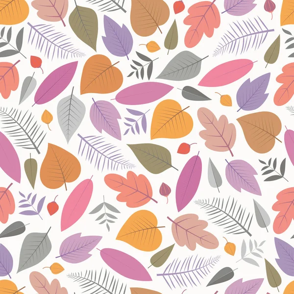 Dainty Floral Seamless Surface Pattern Exquisite Arrangement Autumn Color Leaves — Stock Vector