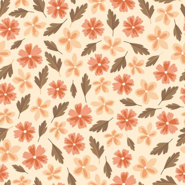 Çiçeksiz yüzey deseninde çiçek açan İskandinav çiçekleri ve yaprakları var. Beyaz badem arka planında yabani çiçeklerin bohem desenleri.. 