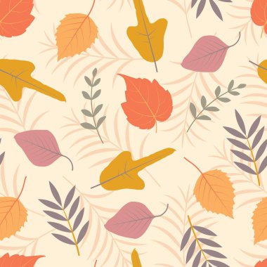 Sonbahar yaprakları dikişsiz. Sonbahar renk yapraklarının birleşik çiçek yüzey tasarımı