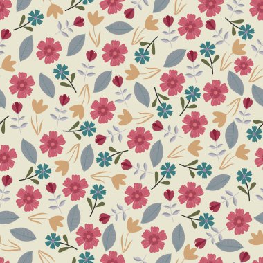 Çiçeksiz yüzey deseni. İskandinav çiçek ve yapraklarının yaprakları.