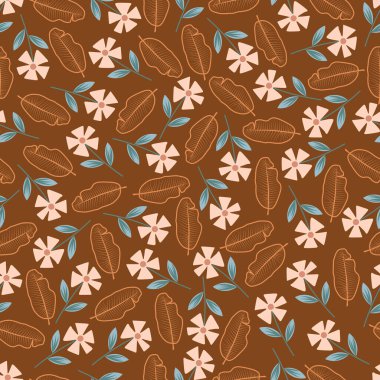 Çiçeksiz desen. Allover baskısı Scandi çiçek yüzey tasarımı