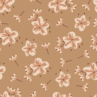 Çiçeksiz desen. Biçimlendirilmiş çiçeklerin çiçekli yüzey deseni tasarımı