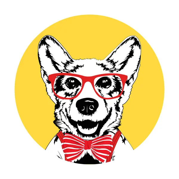 Corgi köpek yönetimi çizgi film komik vektörü