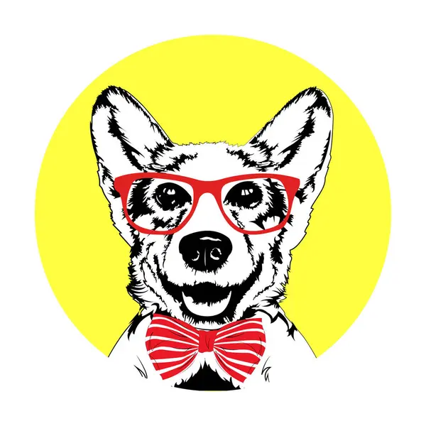 Corgi köpek yönetimi çizgi film komik vektörü