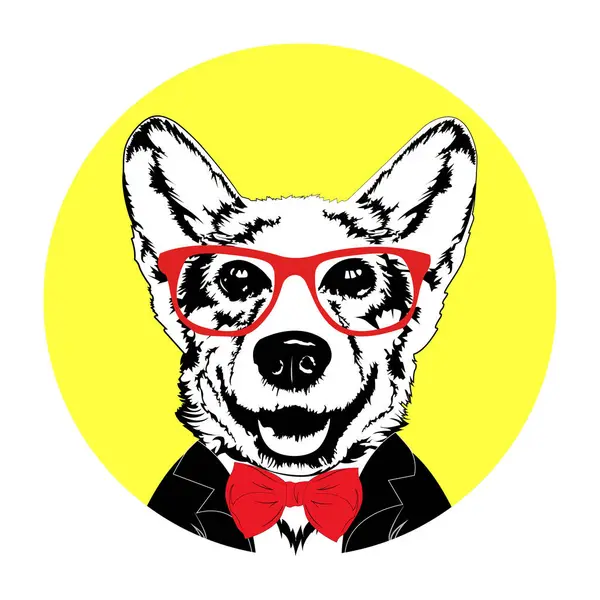 Corgi köpek yönetimi çizgi film komik vektörü