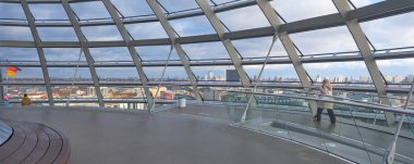 Berlin, Germany, January 8, 2025, Viewing platform at the top of the Reichstag dome with panoramic view over Berlin in the background clipart