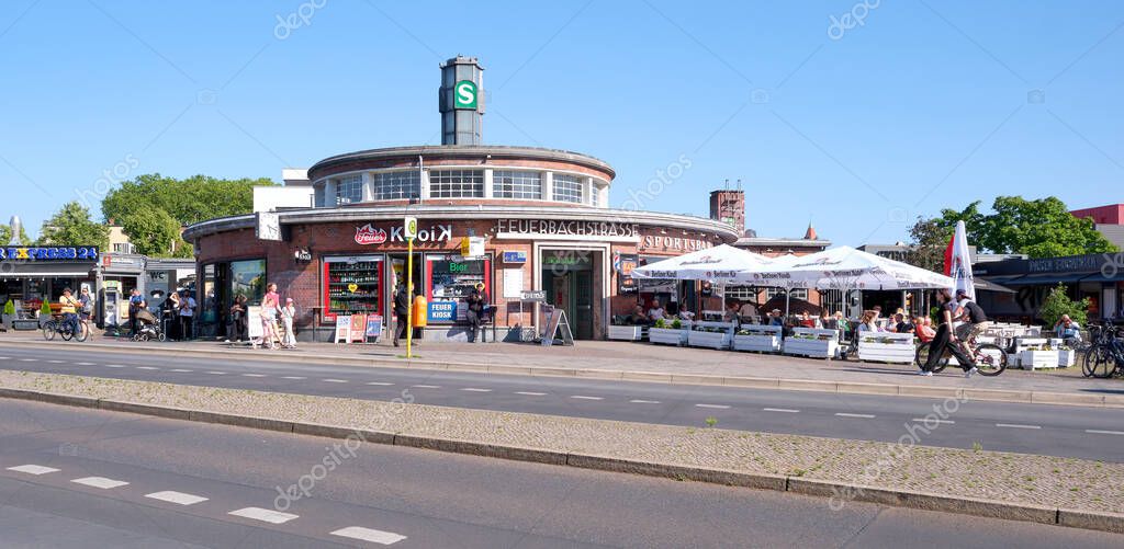 Berlin, Germany, June 12, 2025, Feuerbachstrasse S-Bahn station in Friedenau