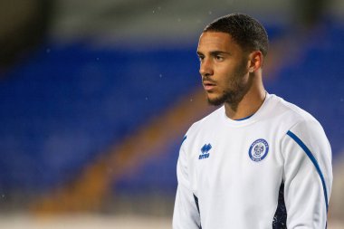 Rochdale AFC 'den Tyrese Sinclair # 17 Sky Bet 2 karşılaşmasında Tranmere Rovers' a karşı Prenton Park, Birkenhead, Birleşik Krallık, 25 Ekim 202