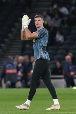 Fraser Forster # 20 of Tottenham Hotspur UEFA Şampiyonlar Ligi maçında Tottenham Hotspur 'a karşı Sporting Lisbon Tottenham Hotspur Stadyumu, Londra, 26 Ekim 202