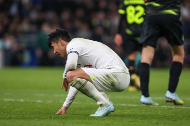 Tottenham Hotspur 'dan Son Heung-Min 26 Ekim 202' de Tottenham Hotspur, Londra 'daki Tottenham Hotspur Stadyumu' nda oynanan UEFA Şampiyonlar Ligi maçında üzgün.