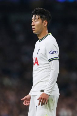 Tottenham Hotspur 'dan Son Heung-Min # 7 UEFA Şampiyonlar Ligi maçı sırasında Tottenham Hotspur - Sporting Lisbon Tottenham Hotspur Stadyumu, Londra, 26 Ekim 202