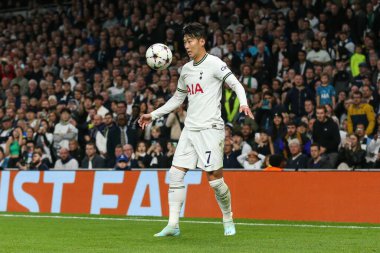 Tottenham Hotspur 'dan Son Heung-Min # 7 UEFA Şampiyonlar Ligi maçında Tottenham Hotspur' a karşı Sporting Lisbon Tottenham Hotspur Stadyumu, Londra, Birleşik Krallık, 26 Ekim 202 'de oynanan karşılaşmada