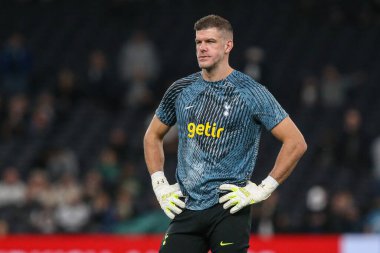 Fraser Forster # 20 of Tottenham Hotspur UEFA Şampiyonlar Ligi maçında Tottenham Hotspur 'a karşı Sporting Lisbon Tottenham Hotspur Stadyumu, Londra, 26 Ekim 202