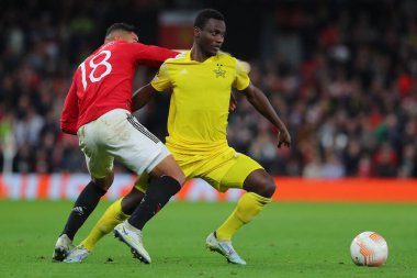 UEFA Avrupa Ligi karşılaşmasında Casemiro ve Salifu Mudasiru Manchester United, Old Trafford, Manchester 'da Şerif Tiraspol' e karşı 27 Ekim 202