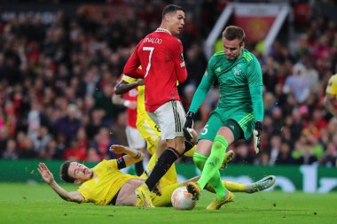 Cristiano Ronaldo UEFA Avrupa Ligi karşılaşmasında Manchester United ve Şerif Tiraspol 'e karşı Old Trafford, Manchester, İngiltere, 27 Ekim 202