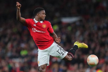 Tyrell Malacia UEFA Avrupa Ligi karşılaşmasında Manchester United, 27 Ekim 202 'de Old Trafford, Manchester, İngiltere' de Şerif Tiraspol 'e karşı