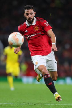 Bruno Fernandes UEFA Avrupa Ligi maçı sırasında Manchester United, 27 Ekim 202 'de Old Trafford, Manchester, İngiltere' de Şerif Tiraspol 'e karşı.
