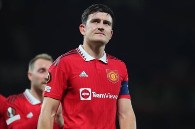 UEFA Avrupa Ligi karşılaşması sırasında Harry Maguire Manchester United ve Şerif Tiraspol 'e karşı Old Trafford, Manchester, İngiltere, 27 Ekim 202
