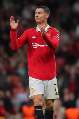 Cristiano Ronaldo UEFA Avrupa Ligi karşılaşmasında Manchester United ve Şerif Tiraspol 'e karşı Old Trafford, Manchester, İngiltere, 27 Ekim 202