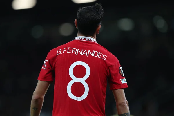 Bruno Fernandes Durante Jogo Liga Europa Uefa Manchester United Sheriff — Fotografia de Stock
