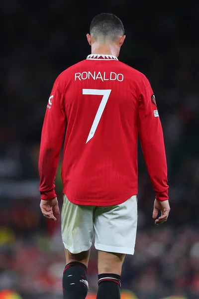 Cristiano Ronaldo Durante Partido Uefa Europa League Manchester United Sheriff — Foto de Stock