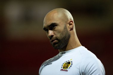 Exeter Chiefs 'ten Olly Woodburn Gallagher Premiership maçında Gloucester, Exeter Chiefs' e karşı Kingsholm Stadyumu, Gloucester, Birleşik Krallık 'ta 28 Ekim 202