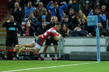 Gloucester Rugby 'den Charlie Chapman 28 Ekim 202' de Kingsholm Stadyumu 'nda oynanan Gloucester Rugby - Exeter Chiefs maçında gol attı.