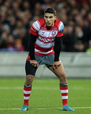 Gloucester Rugby 'den Santi Carreras Gallagher Premiership maçı sırasında Gloucester - Exeter Chiefs maçı sırasında Kingsholm Stadyumu, Gloucester, Birleşik Krallık, 28 Ekim 202