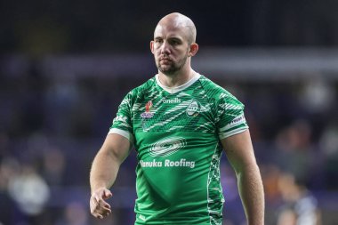 George King, Rugby Ligi Dünya Kupası 2021 C Grubu karşılaşmasında New Zealand 'a karşı İrlanda Headingley Stadyumu, Leeds, Birleşik Krallık, 28 Ekim 202