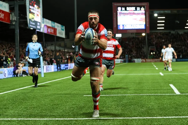Lewis Ludlow Captain Gloucester Rugby Scores Try Gallagher Premiership Match — Stock Photo, Image