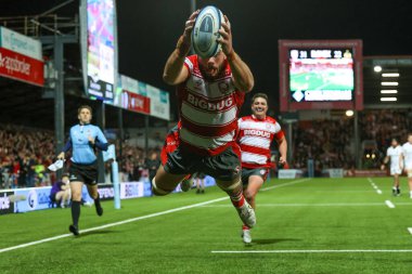 Gloucester Rugby 'nin kaptanı Lewis Ludlow, 28 Ekim 202' de Gloucester Premiership maçında Gloucester Rugby Exeter Chiefs 'e karşı Kingsholm Stadyumu, Gloucester, İngiltere