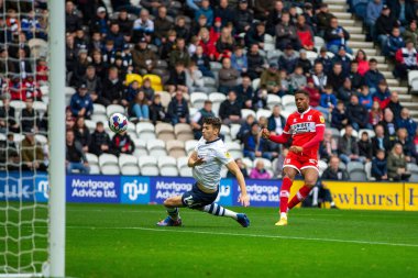 Middlesborough 'dan Chuba Akpom 29 numara, 29 Ekim 202' de İngiltere 'nin Deepdale kentinde oynanan Preston North End-Middlesbrough maçında vuruyor.