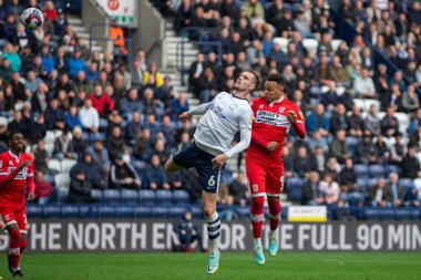 Middlesborough # 9 numaralı Rodrigo Muniz 29 Ekim 202 'de İngiltere' nin Deepdale kentinde oynanan Sky Bet Şampiyonası 'nda Preston North End - Middlesbrough maçında