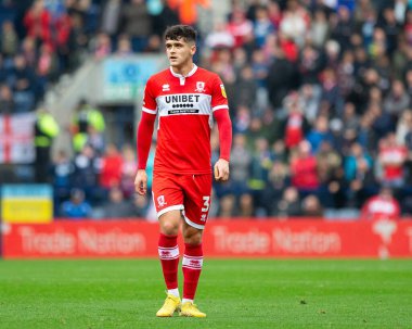 Ryan Giles # 3 Middlesborough Sky Bet Şampiyonası 'nda Preston North End - Middlesbrough maçı sırasında Deepdale, Preston, Birleşik Krallık, 29 Ekim 202