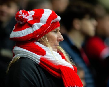 Middlesborough taraftarı, 29 Ekim 202 'de İngiltere' nin Deepdale kentinde Preston North End ile Middlesbrough arasındaki Sky Bet Şampiyonası maçını izliyor.