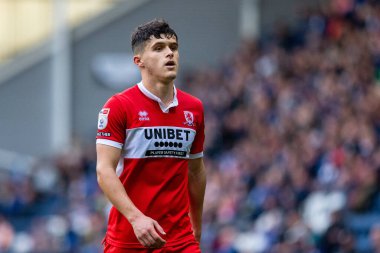 Ryan Giles # 3 Middlesborough Sky Bet Şampiyonası 'nda Preston North End - Middlesbrough maçı sırasında Deepdale, Preston, Birleşik Krallık, 29 Ekim 202