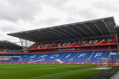 Cardiff City Stadyumu 'nun genel görünümü, Cardiff City, Cardiff City Stadyumu' nda Cardiff City - Rotherham United maçında, 29 Ekim 202