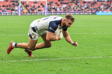 İngiltere 'den Mike McMeeken, 29 Ekim 202' de Bramall Lane, Sheffield, Birleşik Krallık 'ta oynanan 2021 Dünya Rugby Ligi karşılaşmasında sahaya çıkıyor.
