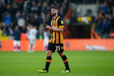 Hull City 'den Brandon Fleming 29 Ekim 202' de Hull City 'nin MKM Stadyumu' nda oynanan Blackburn Rovers maçından sonra taraftarları alkışladı.
