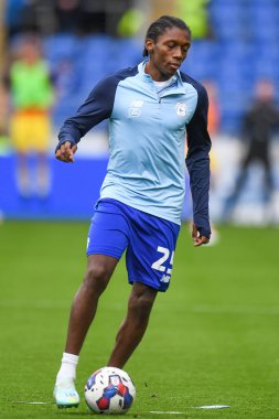 Cardiff City 'den Jaden Philogene Bidace # 25. Maç öncesi ısınma maçında Cardiff City - Rotherham United maçı sırasında Cardiff City Stadyumu, Cardiff, Birleşik Krallık, 29 Ekim 202