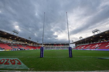 Tamamen Wicked Stadyumu 'nun genel görünümü, bugünkü Rugby Ligi Dünya Kupası 2021 karşılaşması Avustralya ile İtalya arasında 29 Ekim 202' de St Helens, Birleşik Krallık 'ta oynanacak.