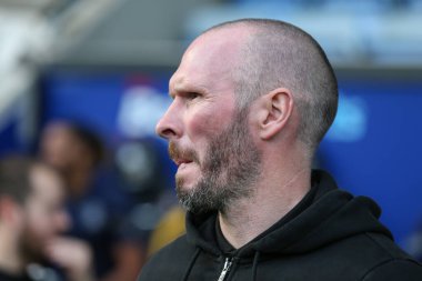 Coventry İnşaat Topluluğu Arena, Coventry, Coventry, Birleşik Krallık 'ta Coventry City ile Blackpool arasındaki Sky Bet Şampiyonası maçında Blackpool' un teknik direktörü Michael Appleton.