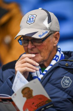 29 Ekim 202 'de Cardiff City Stadyumu' nda oynanan Sky Bet Şampiyonası maçında Cardiff City ve Rotherham United maçının taraftarı.