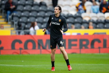 Hull City 'den Jacob Greaves 29 Ekim 202' de Hull City 'nin MKM Stadyumu' nda Blackburn Rovers 'a karşı oynadığı Sky Bet Şampiyonası maçından önce ısınıyor.
