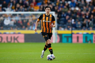 Hull City 'den Alfie Jones # 5 Sky Bet Şampiyonası maçında Hull City, Blackburn Rovers' a karşı MKM Stadyumu, Hull, Birleşik Krallık, 29 Ekim 202