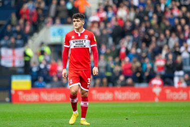 Ryan Giles # 3 Middlesborough Sky Bet Şampiyonası 'nda Preston North End - Middlesbrough maçı sırasında Deepdale, Preston, Birleşik Krallık, 29 Ekim 202