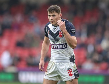 Rugby Ligi Dünya Kupası 2021 'de İngiltere' nin Yunanistan 'a karşı Bramall Lane, Sheffield, İngiltere' de oynadığı karşılaşmada İngiltere 'den Jack Welsby, 29 Ekim 202