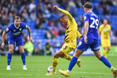 Cohen Bramall # 3 of Rotherham United, 29 Ekim 202 'de Cardiff City Stadyumu' nda Cardiff City ile Rotherham United arasındaki Sky Bet Şampiyonası maçında gol atarken görülüyor.
