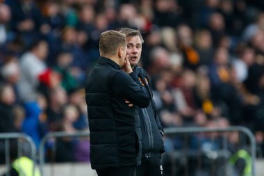 Hull City 'nin geçici teknik direktörü Andy Dawson ve Robbie Stockdale Hull City' nin ilk takım koçu Hull City - Blackburn Rovers maçında MKM Stadyumu, Hull, Birleşik Krallık, 29 Ekim 202