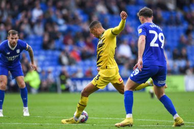 Cohen Bramall # 3 of Rotherham United, 29 Ekim 202 'de Cardiff City Stadyumu' nda Cardiff City ile Rotherham United arasındaki Sky Bet Şampiyonası maçında gol atarken görülüyor.